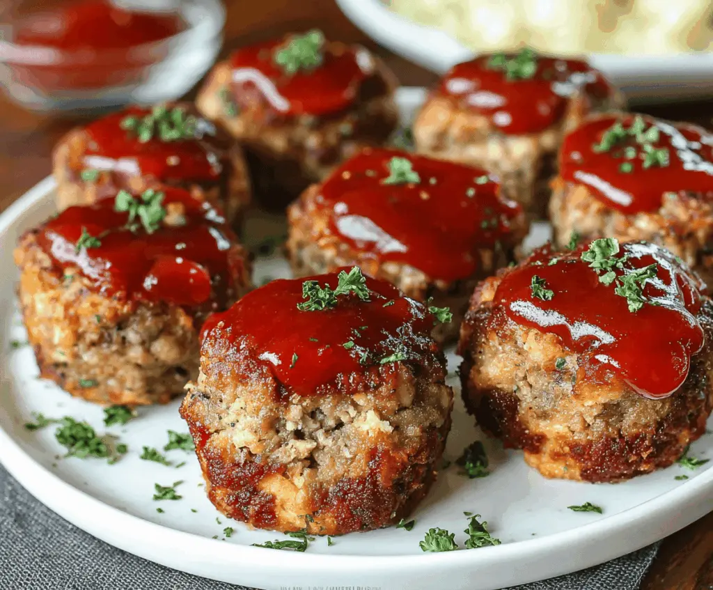 Delicious Meatloaf Bites served on a plate, perfect for snacks or appetizers