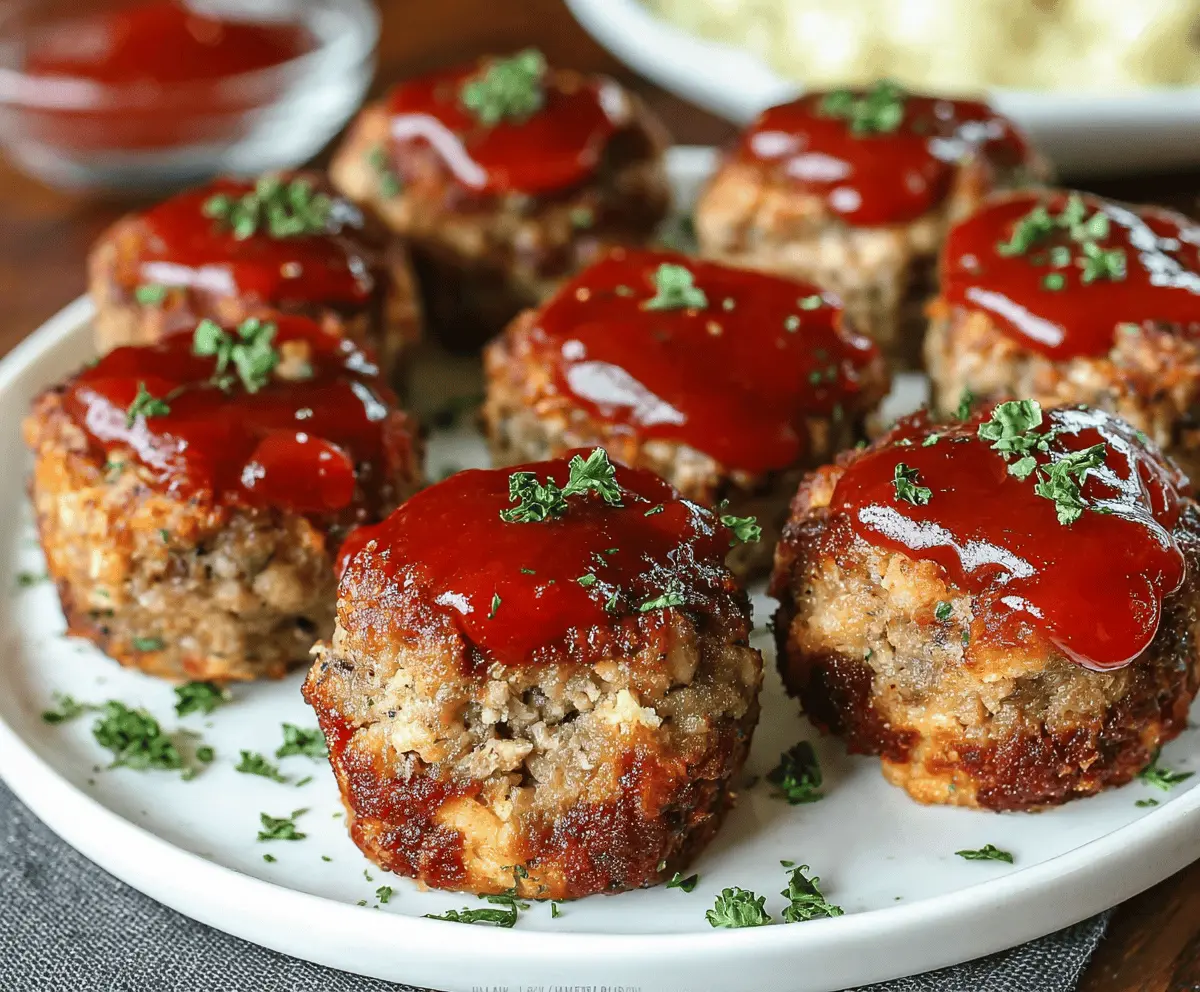 Delicious Meatloaf Bites served on a plate, perfect for snacks or appetizers