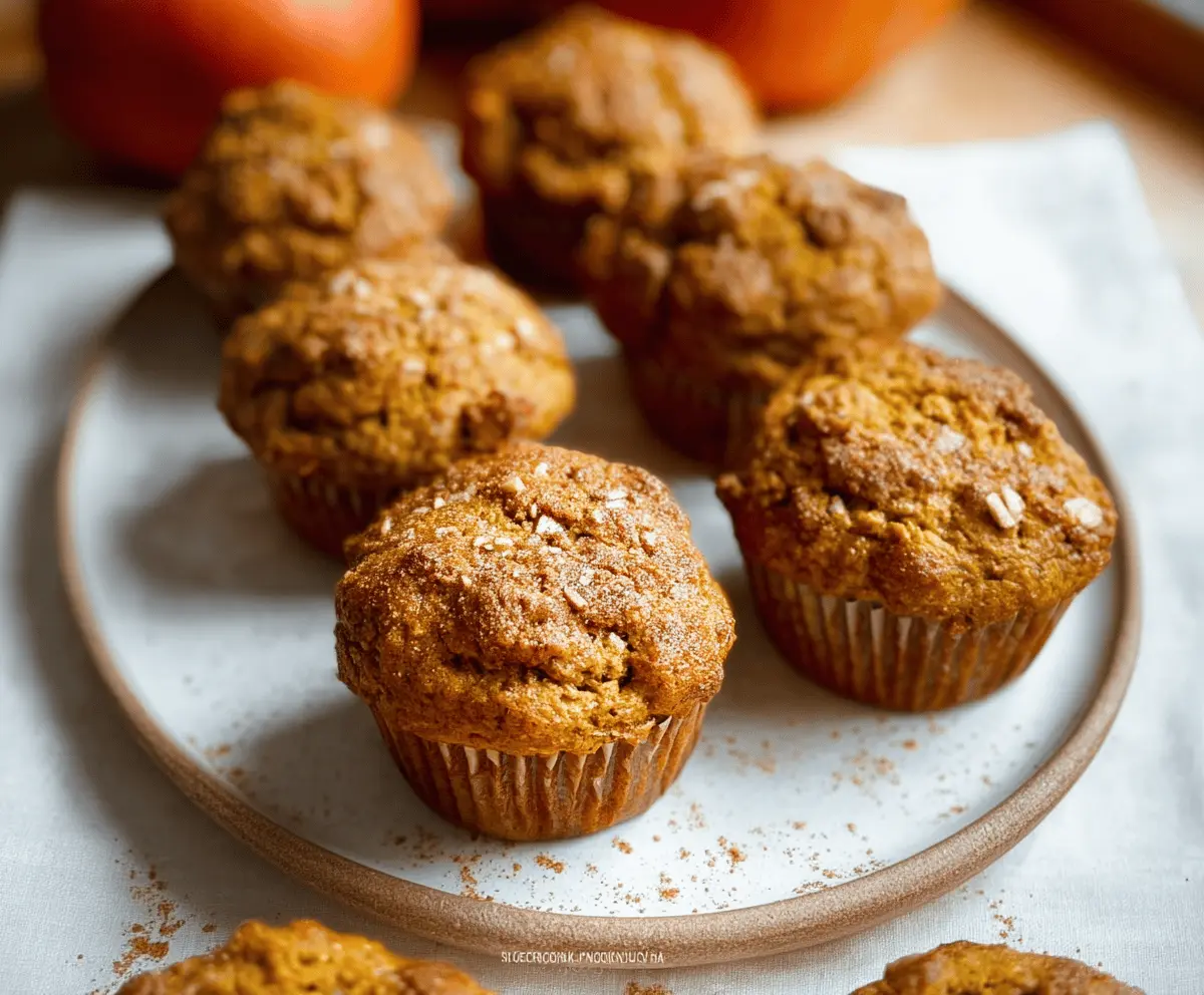 Freshly baked Pumpkin Apple Cinnamon Muffins topped with a sprinkle of cinnamon and a drizzle of glaze, perfect for fall breakfast or snack.