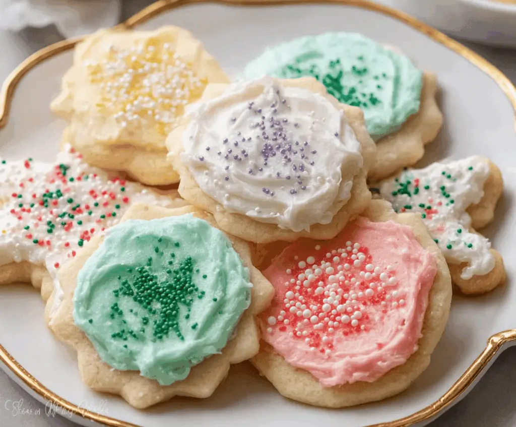 Delicious homemade sour cream sugar cookies on a cooling rack, perfect for dessert or tea time.