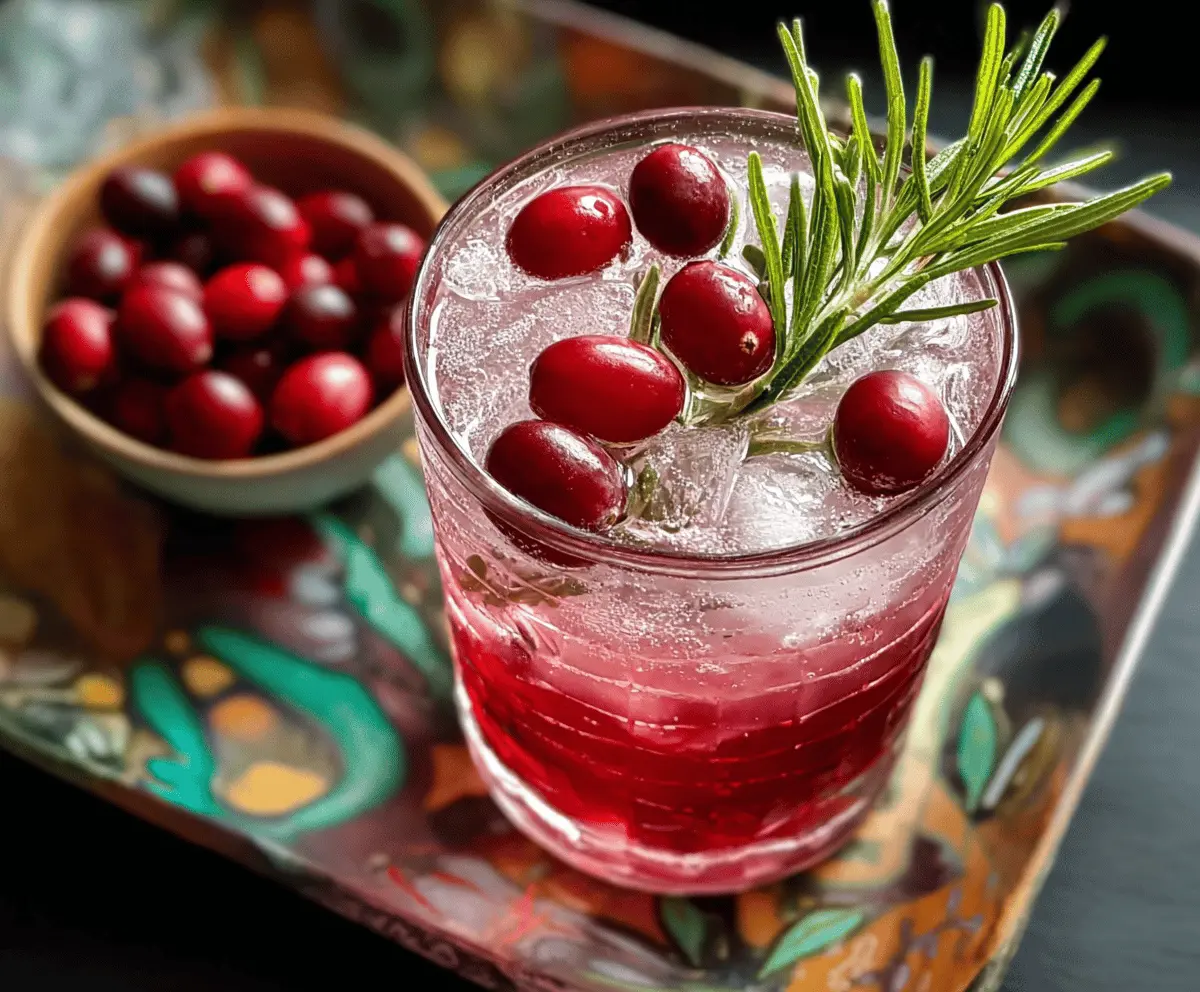 Refreshing Spiced Cranberry Gin and Tonic cocktail garnished with fresh cranberries and a lime wedge.