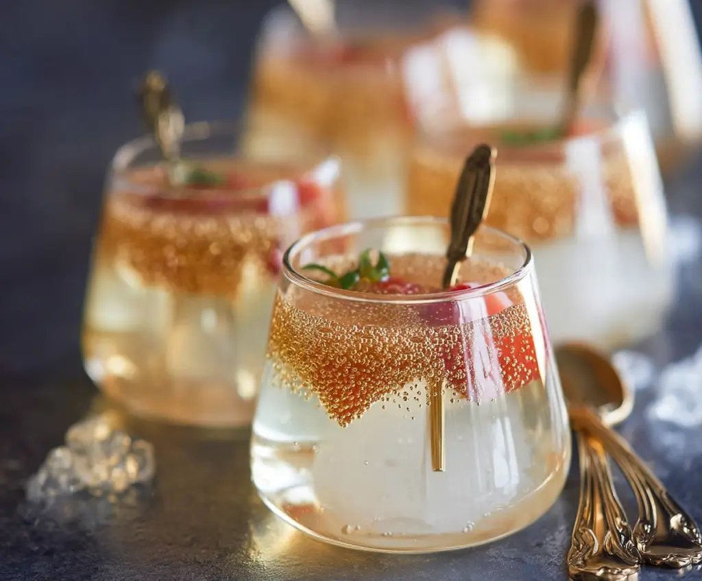 Delicious Champagne Jello Cups with a sparkling presentation for celebrations