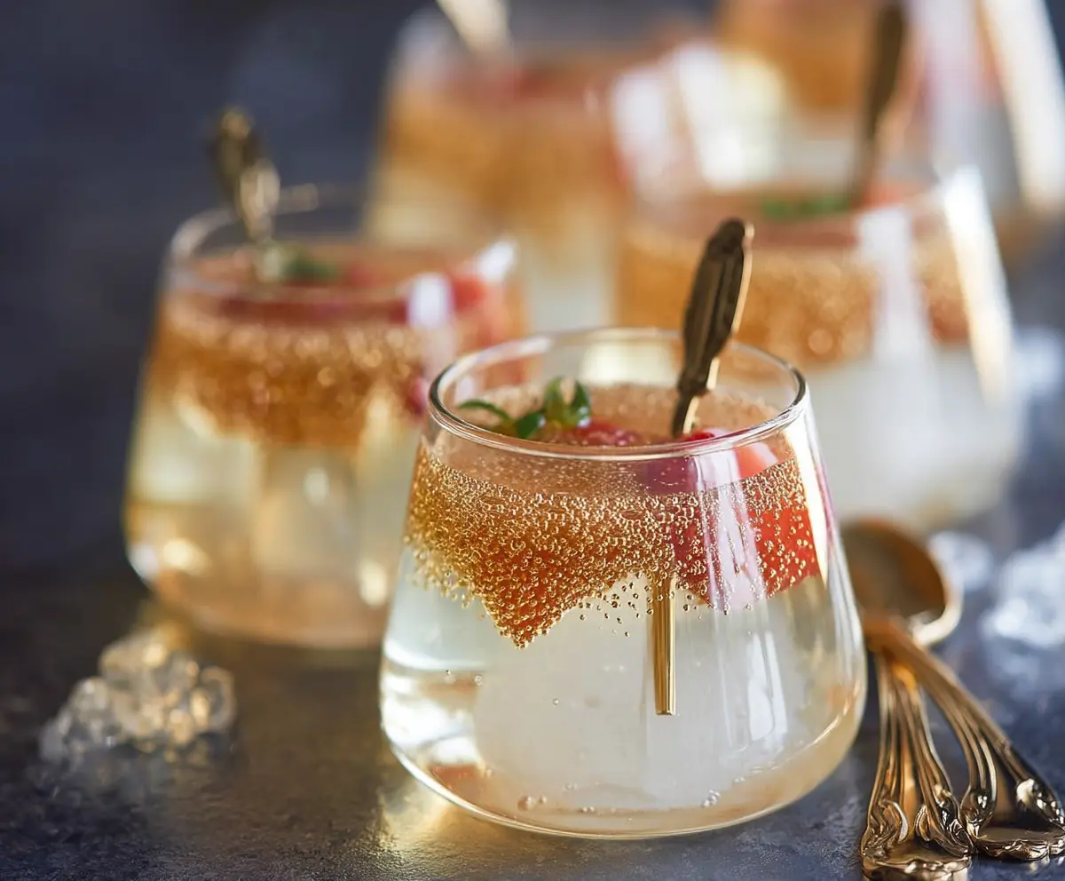 Delicious Champagne Jello Cups with a sparkling presentation for celebrations