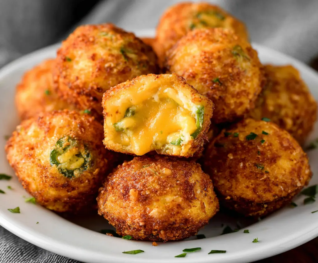 Delicious Cheddar Jalapeno Bites served on a plate, perfect for snacking and parties.