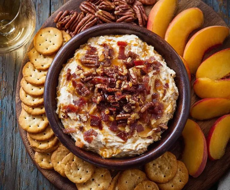 Bourbon Peach Pecan Dip