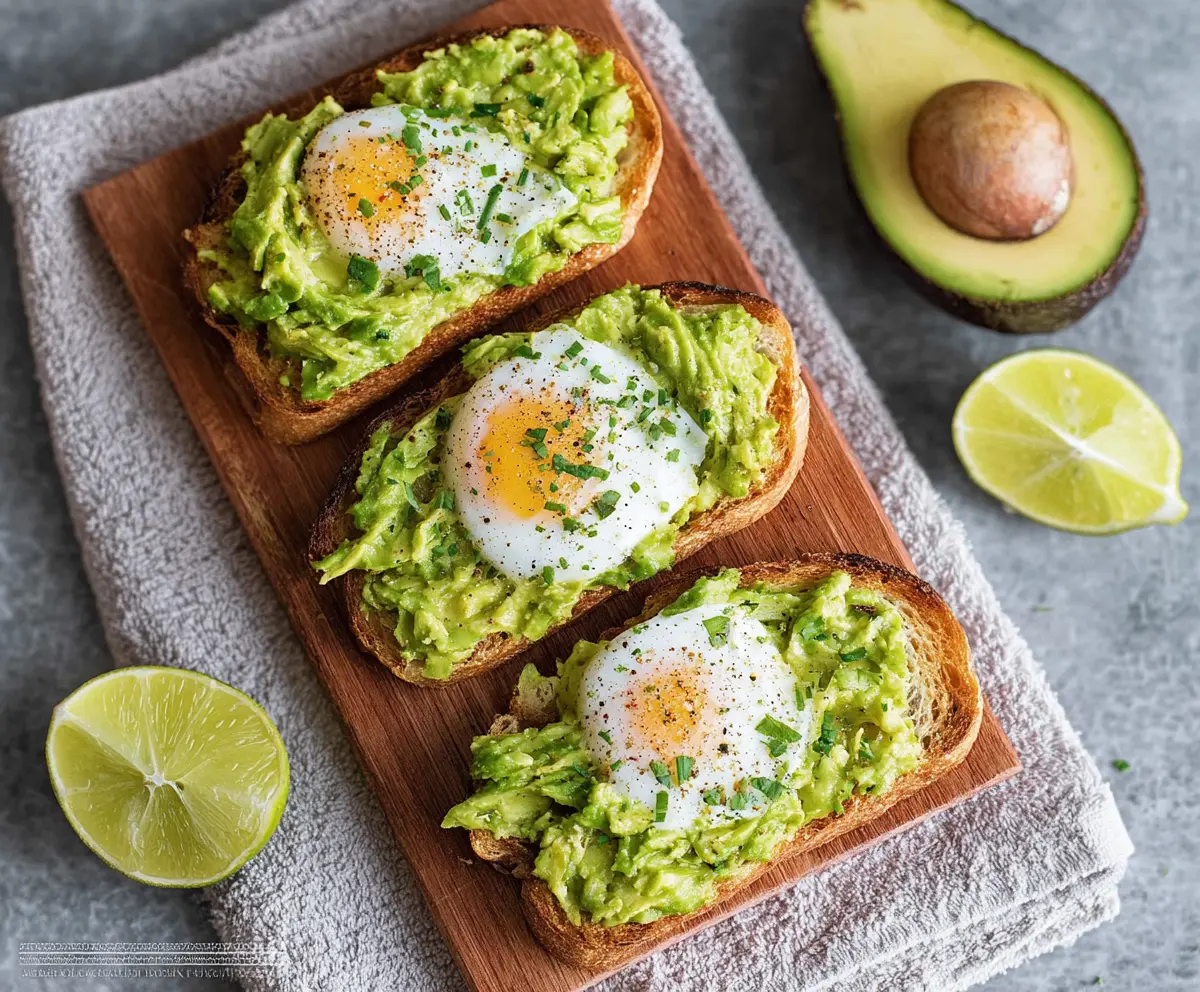 Delicious classic avocado toast topped with sliced ripe avocados on whole grain bread.