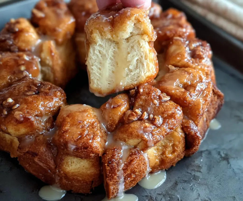 Delicious Sourdough Discard Monkey Bread served warm with a golden crust and gooey interior