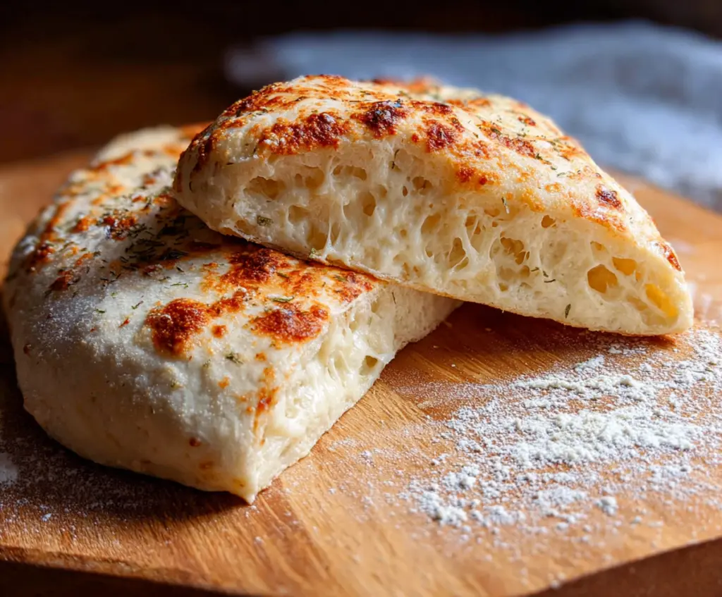 Delicious homemade sourdough discard pizza dough ready to be baked