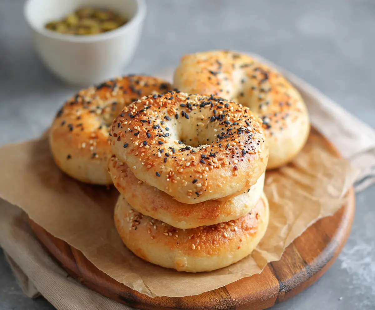 Delicious homemade Greek yogurt bagels made with just three simple ingredients.