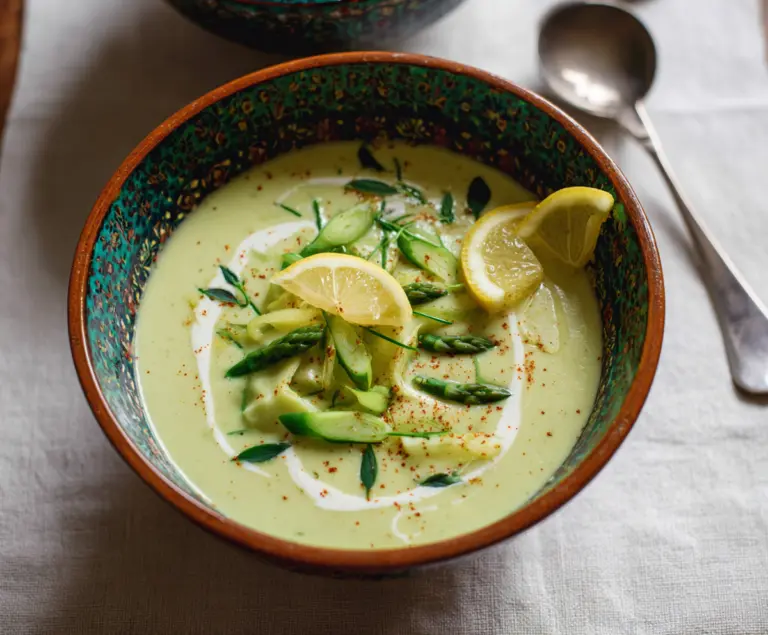 Creamy Tahini And Lemon-asparagus Soup