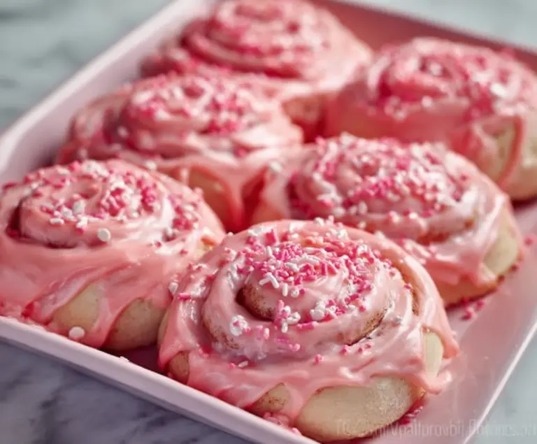 Pink Velvet Cinnamon Rolls
