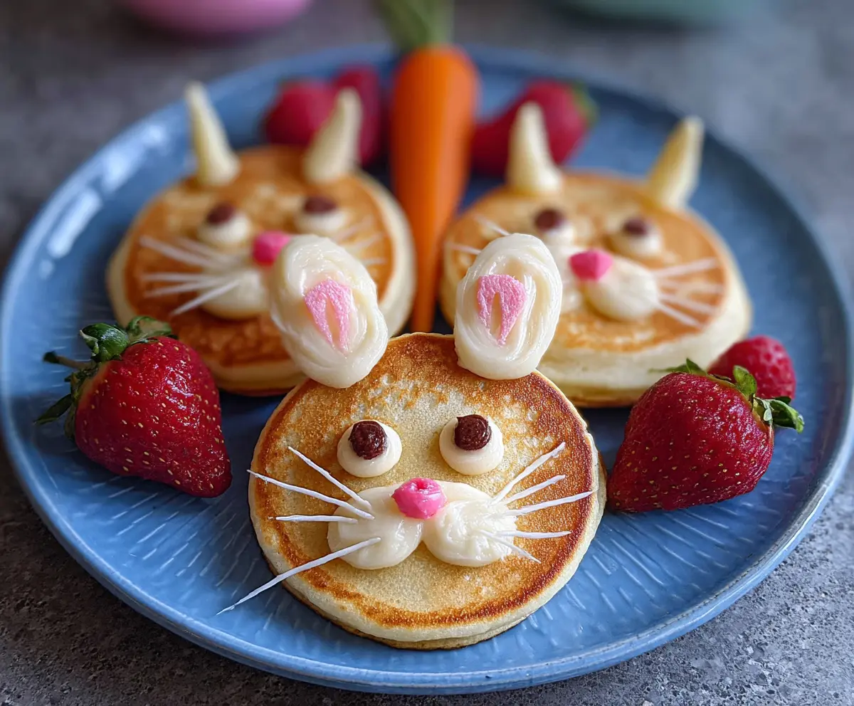 Delicious Easter Bunny Pancake Bites topped with colorful sprinkles and festive decorations.