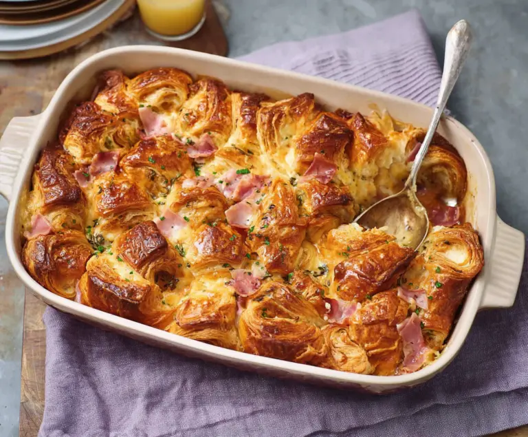 Ham And Cheese Croissant Brunch Bake