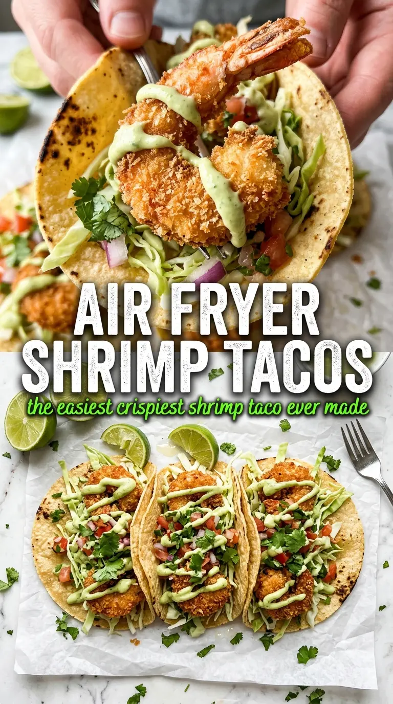 Air Fryer Shrimp Tacos plump shrimp, lime, cilantro