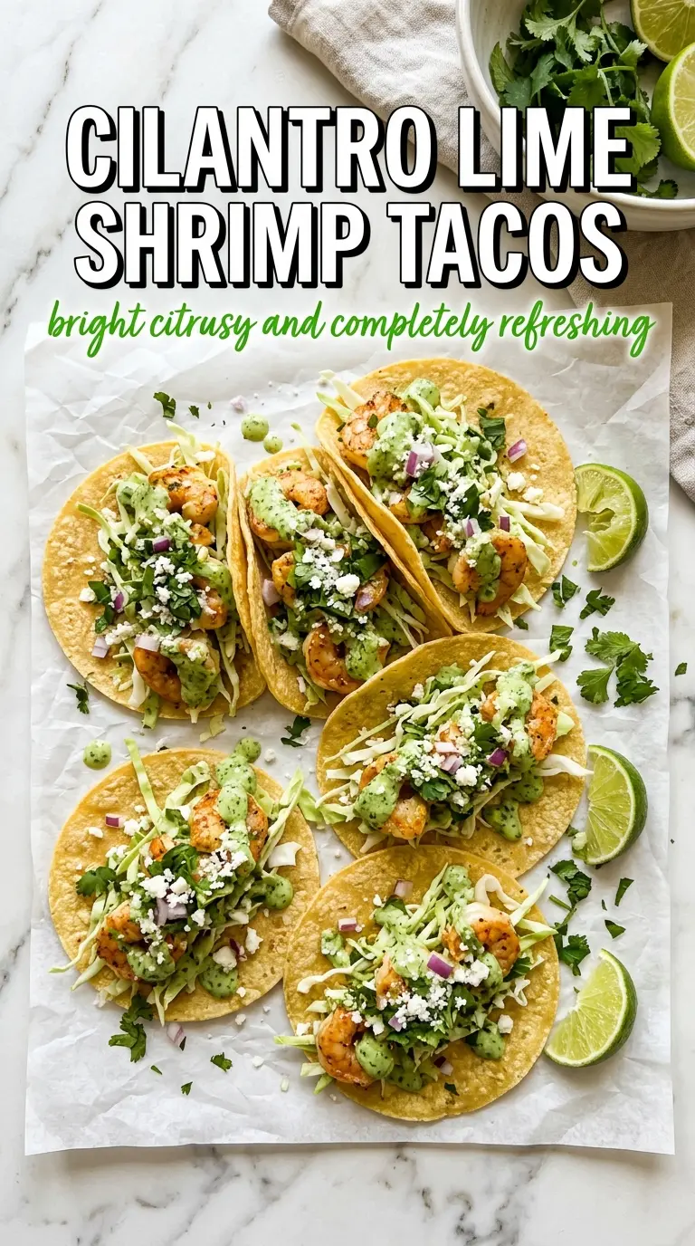 Cilantro Lime Shrimp Tacos fresh bright shrimp tacos