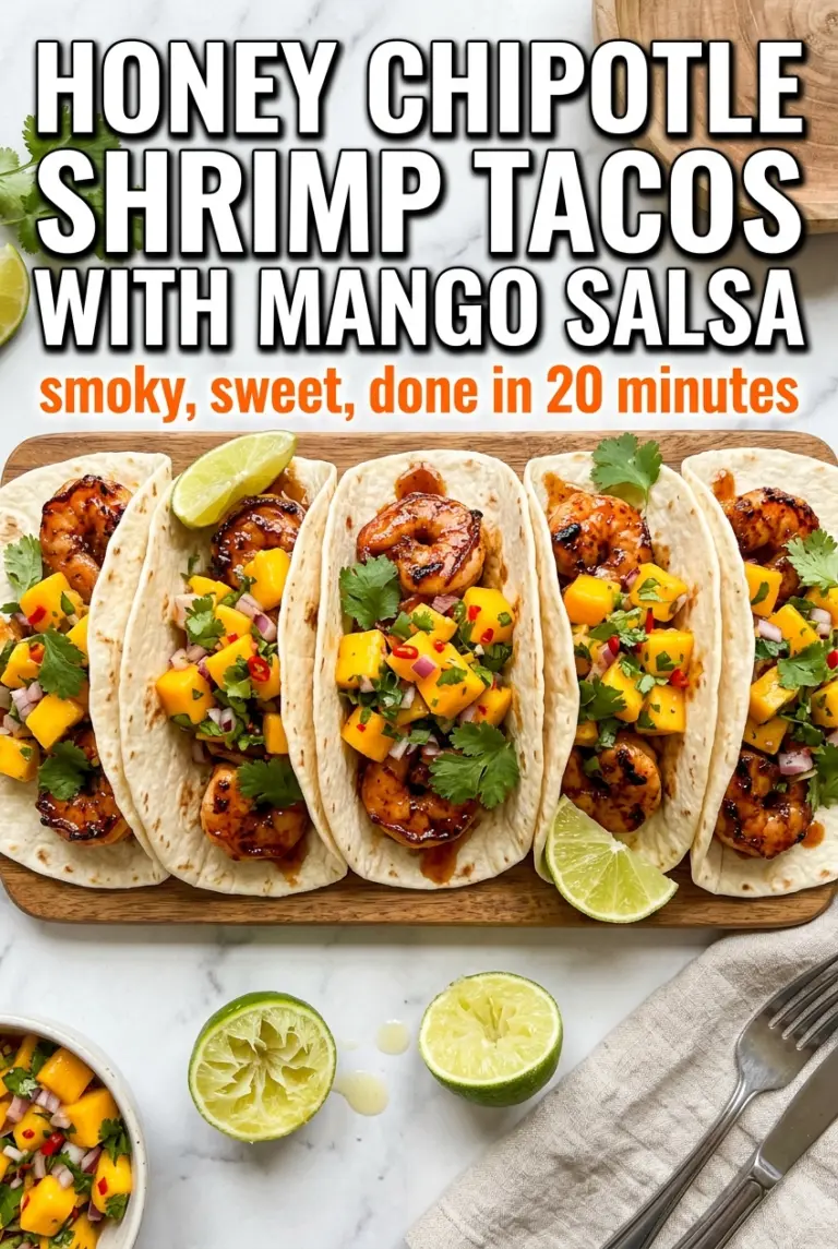 Honey Chipotle Shrimp Tacos with Mango Salsa