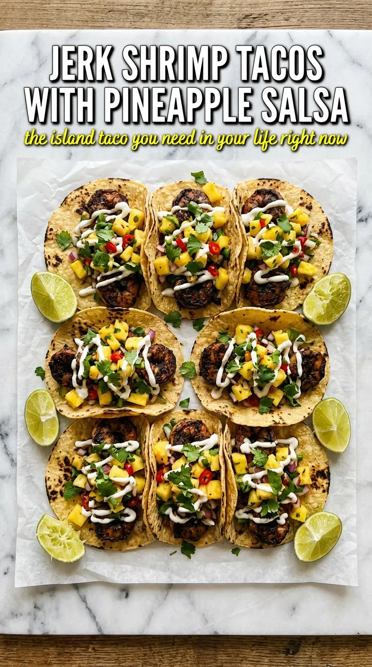 Jerk Shrimp Tacos with Pineapple Salsa smoky tropical fresh