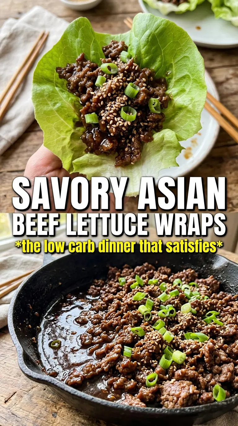 Asian-Style Ground Beef Lettuce Wraps crisp lettuce cups savory beef