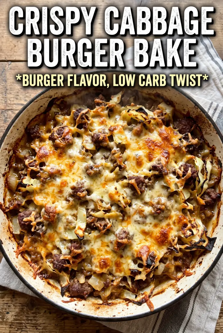 Easy Crispy Cabbage Burger Bake