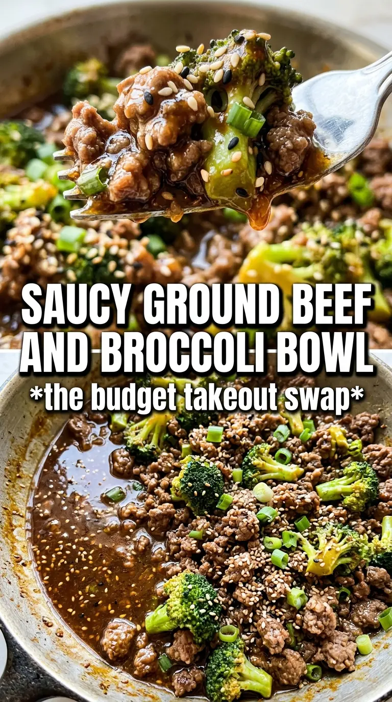 Ground Beef and Broccoli glossy savory
