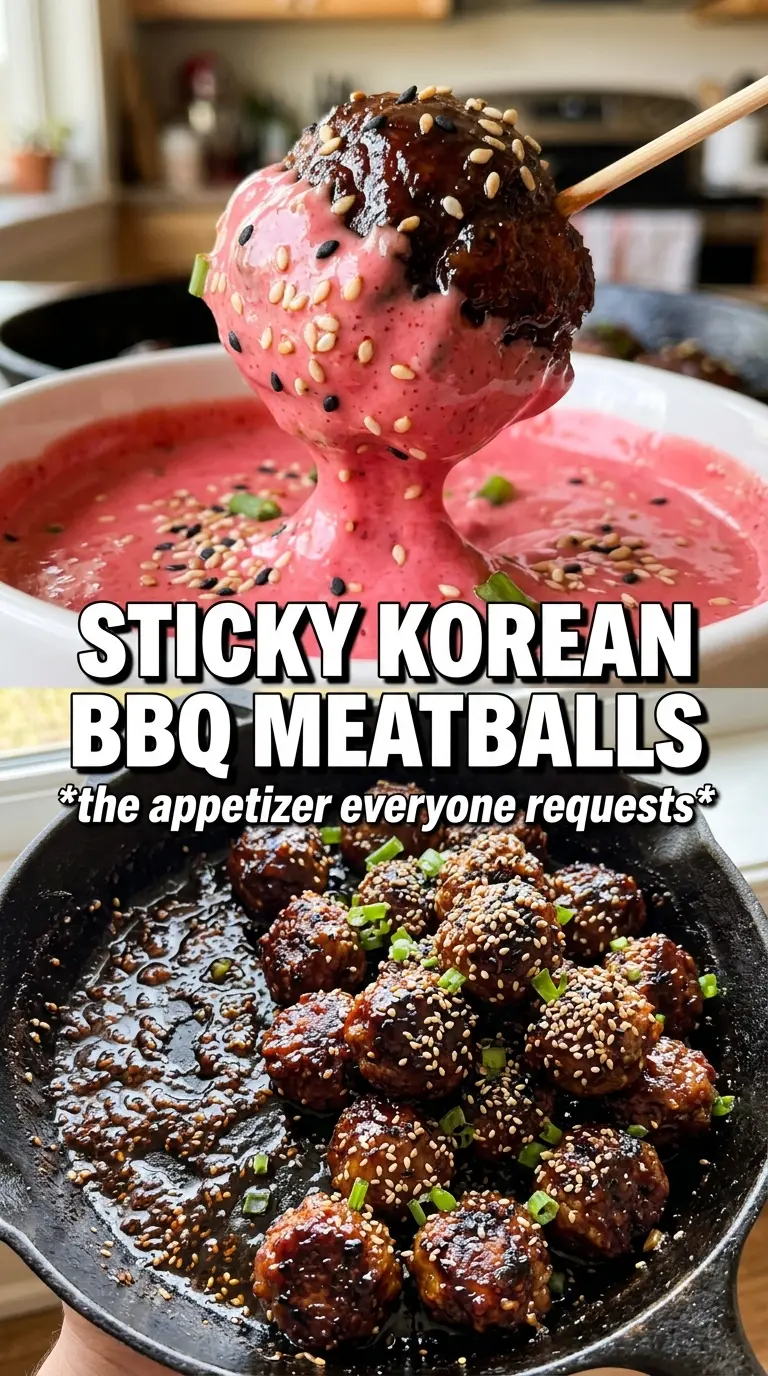 Korean BBQ Meatballs with Spicy Mayo Dip glossy, spicy, sesame