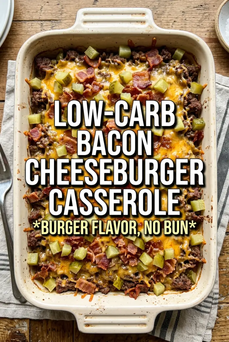 Low-Carb Bacon Cheeseburger Casserole