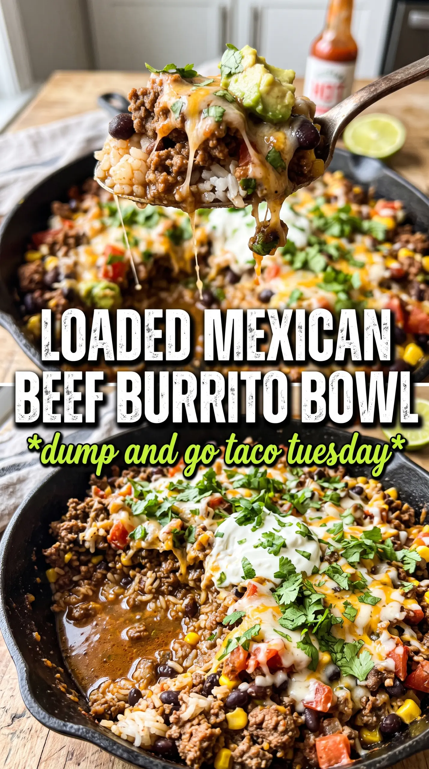 Mexican Burrito Bowl colorful loaded
