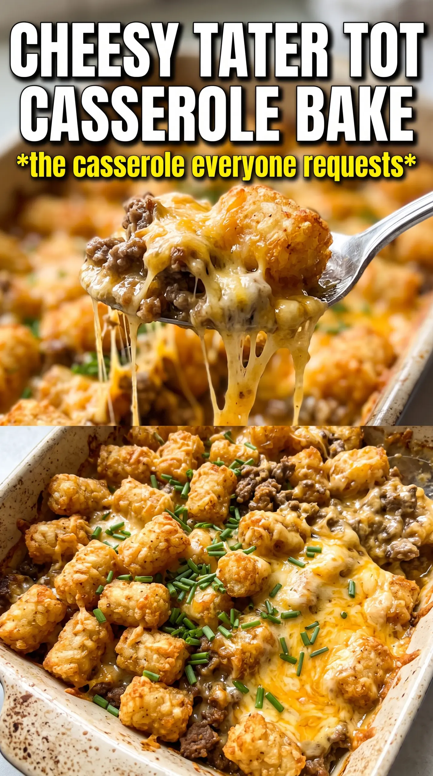 Tater Tot Casserole cheesy beef crispy