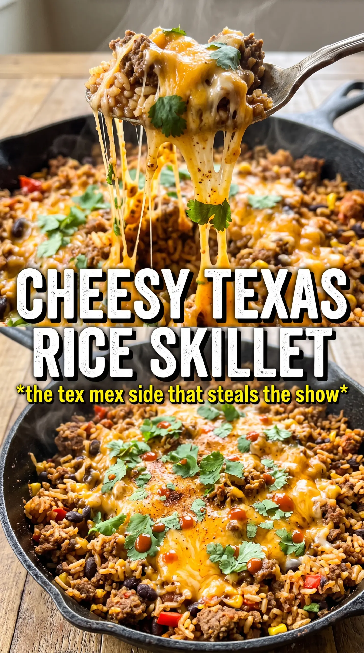 Texas Rice smoky cheesy skillet