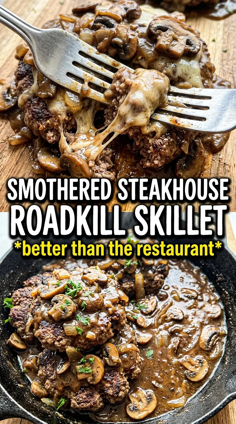 Texas Roadhouse Roadkill juicy mushrooms caramelized onions