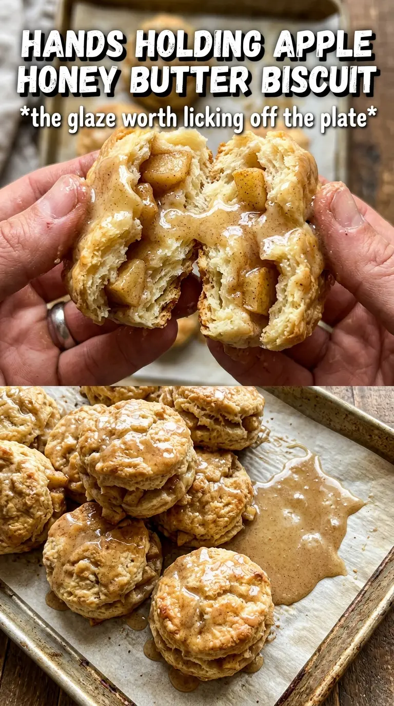Apple Biscuits With Honey Butter Glaze flaky golden apple layers