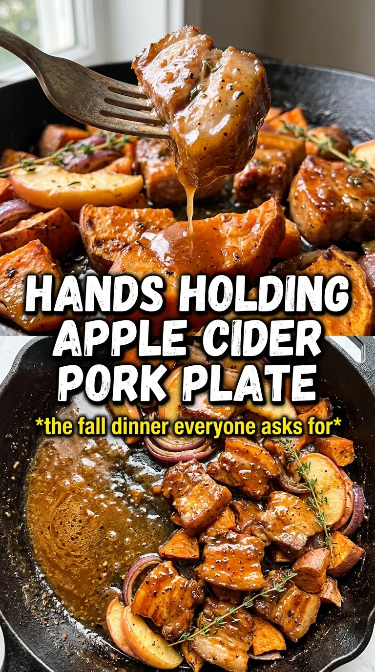 Apple Cider Pork With Mashed Sweet Potatoes golden pan-seared, creamy, saucy