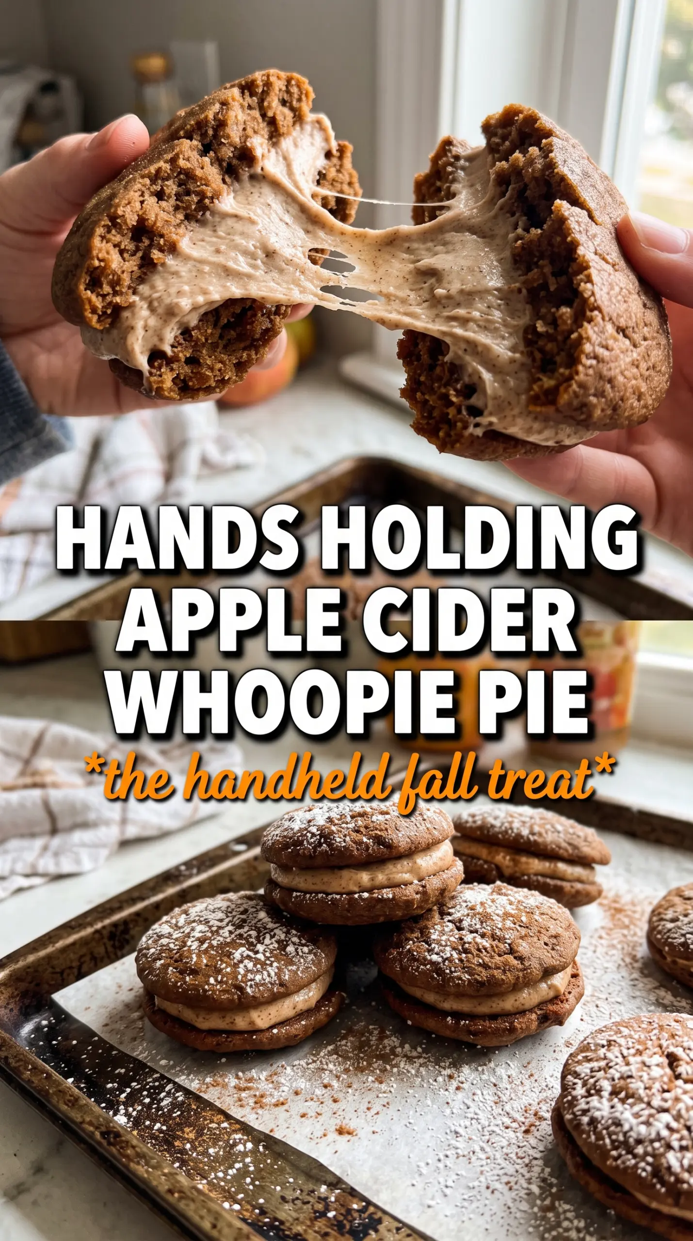 Apple Cider Whoopie Pies soft spiced cream cheese filling