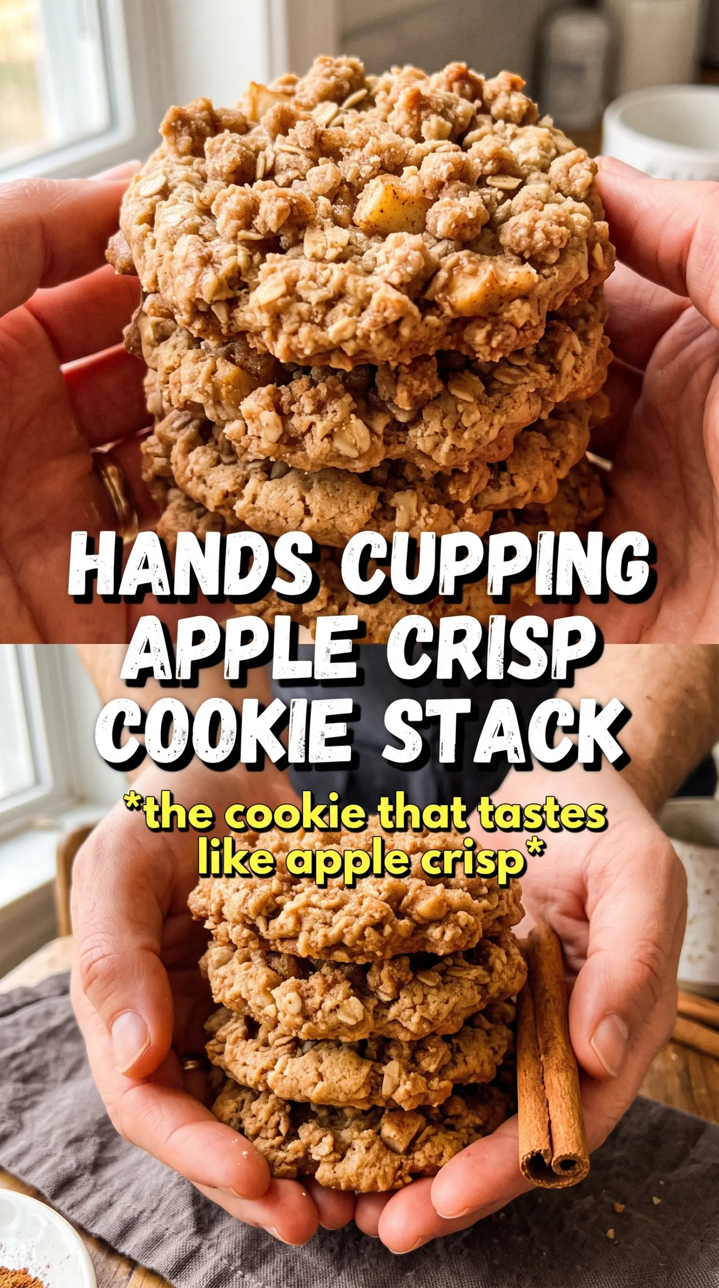 Apple Crisp Cookies chewy oat texture caramel chips