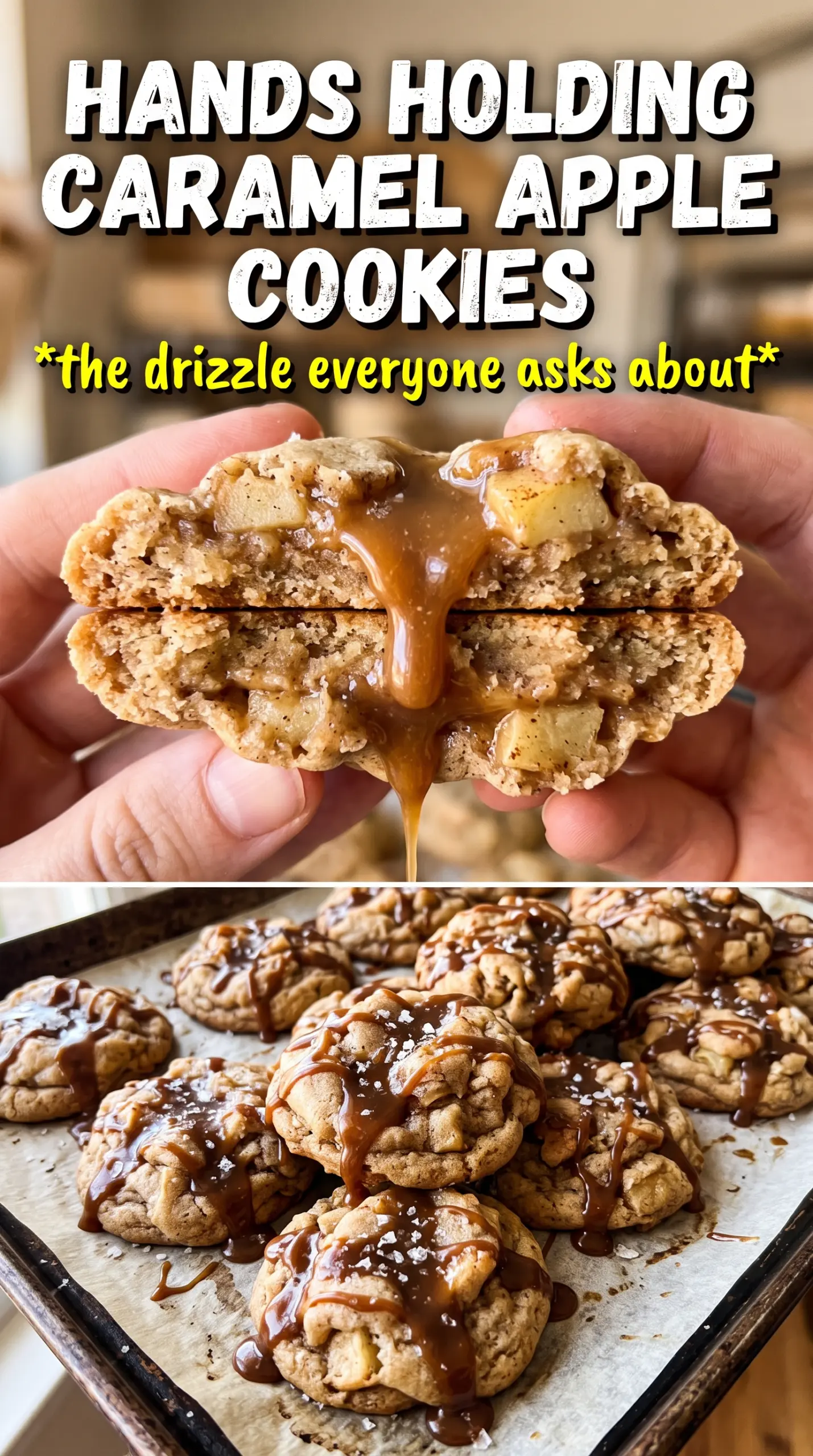 Caramel Apple Cookies soft golden caramel-drizzled