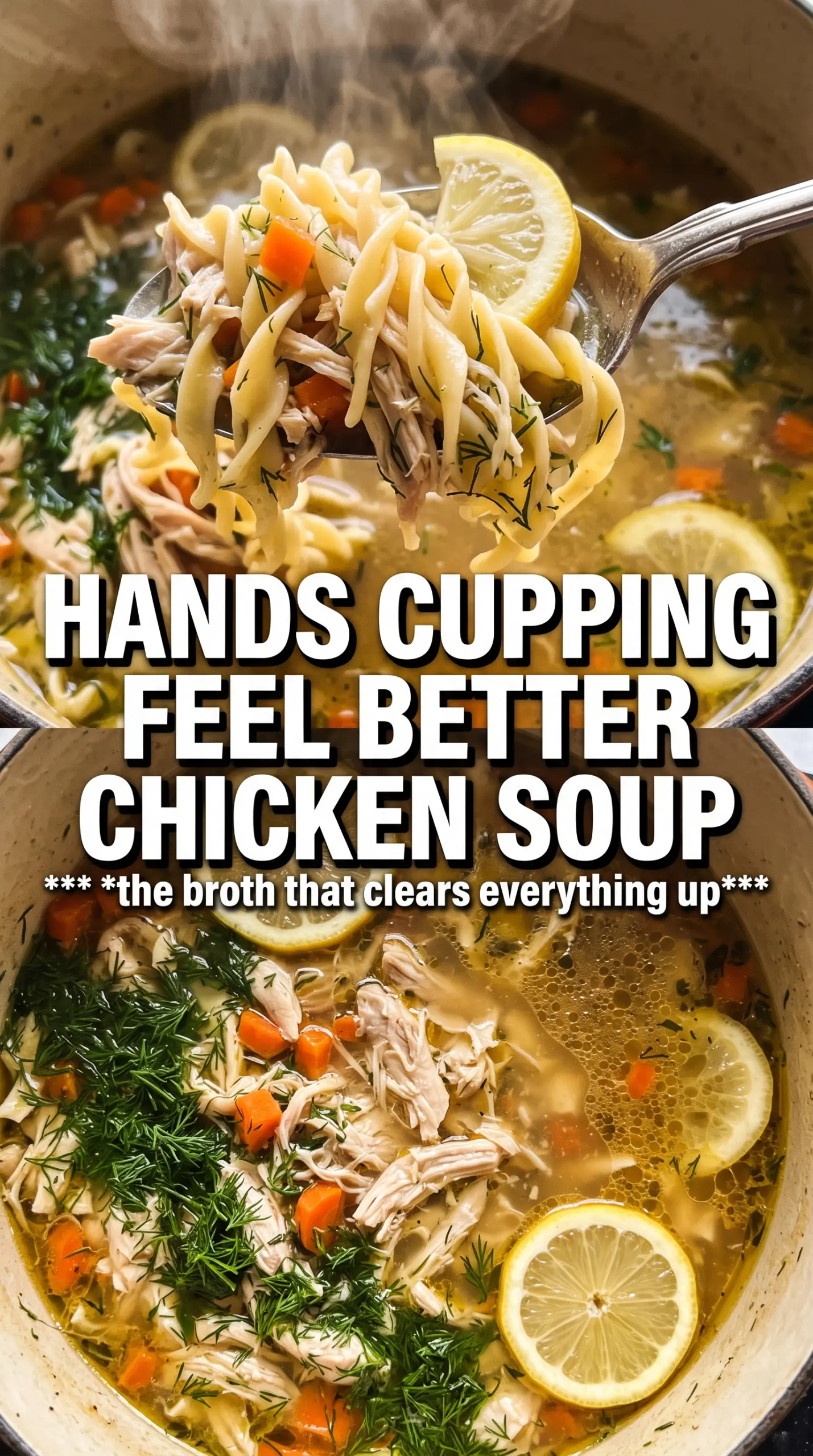 Chicken Noodle Feel Better Soup golden broth garlic ginger