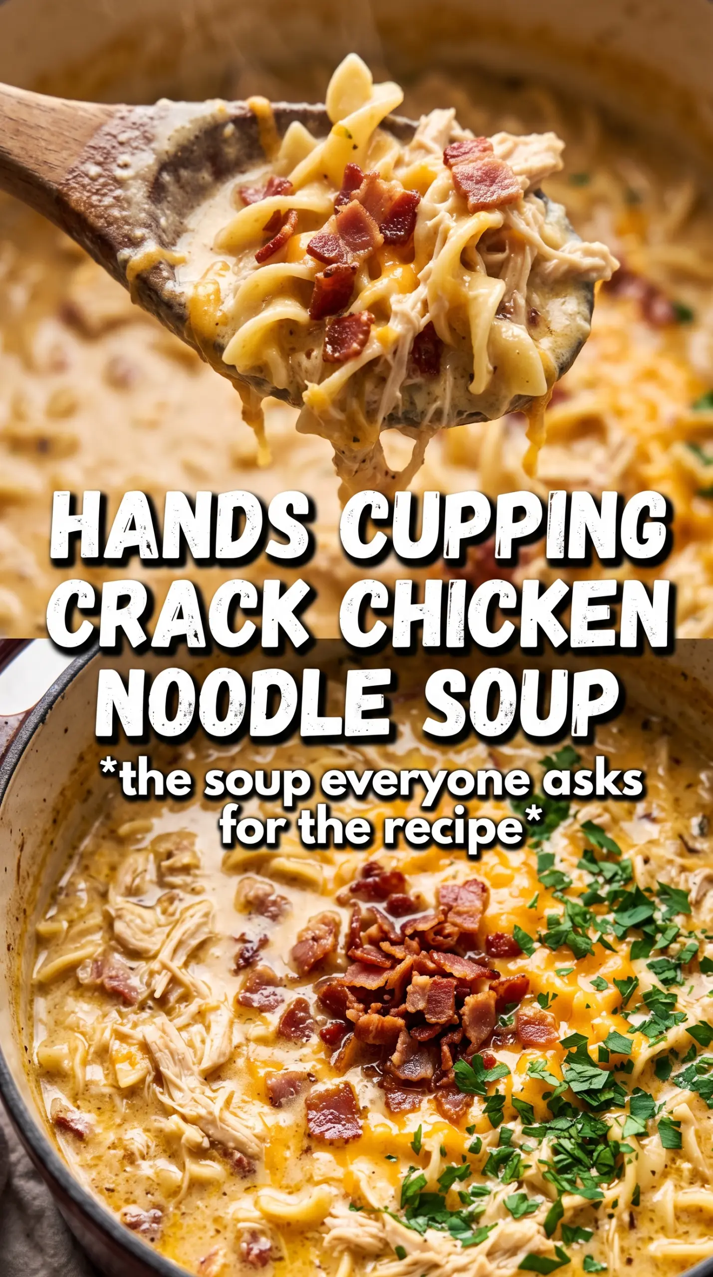 Crack Chicken Noodle Soup creamy bacon cheddar