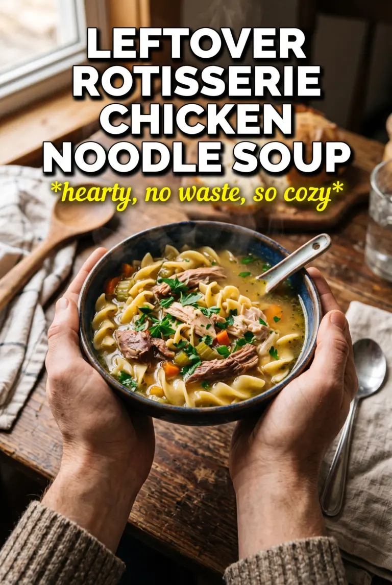 Leftover Rotisserie Chicken Noodle Soup