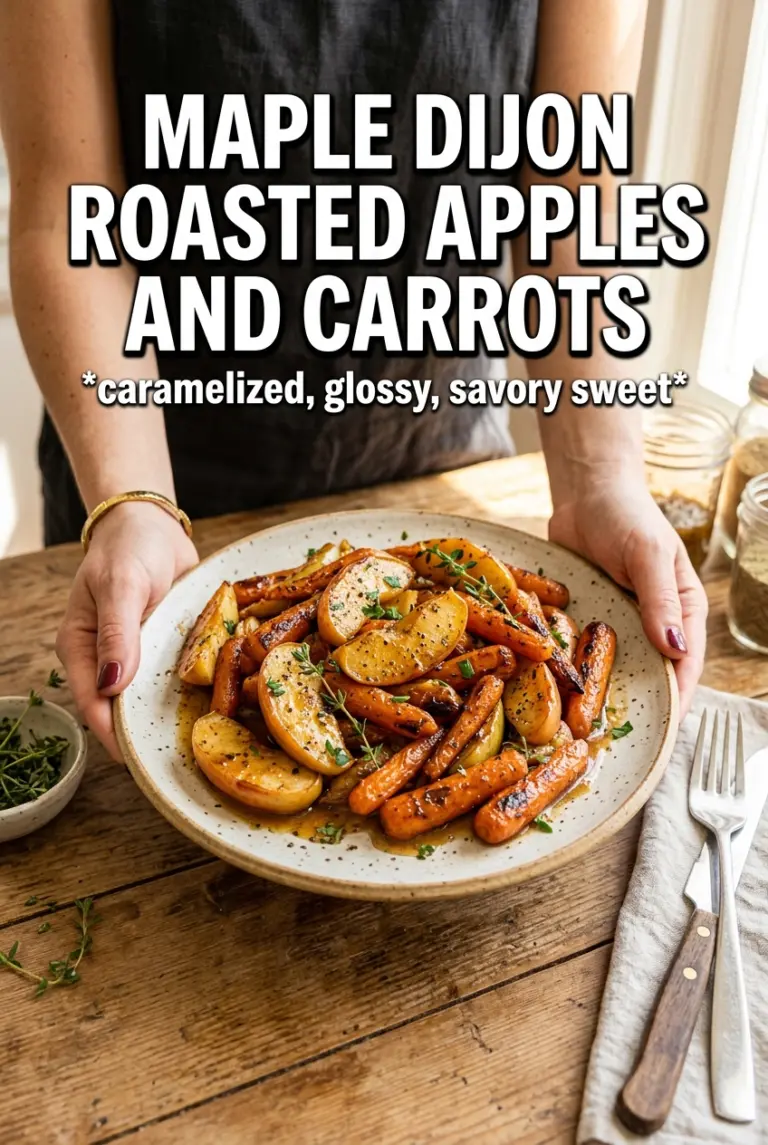 Maple Dijon Roasted Apples And Carrots