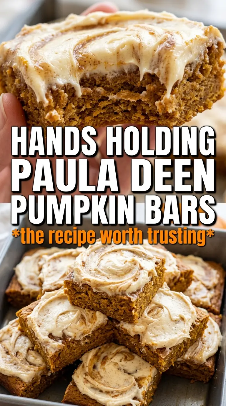 Paula Deen pumpkin bars creamy frosted