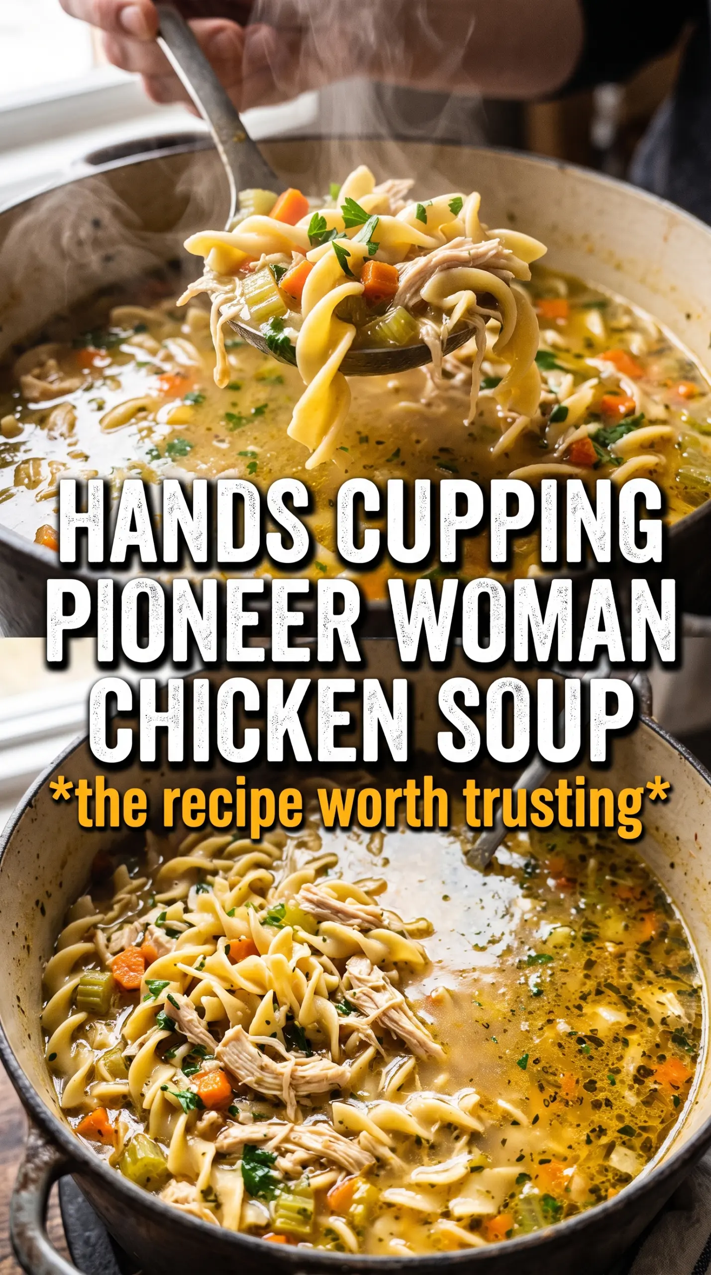 Pioneer Woman chicken noodle soup hearty golden broth