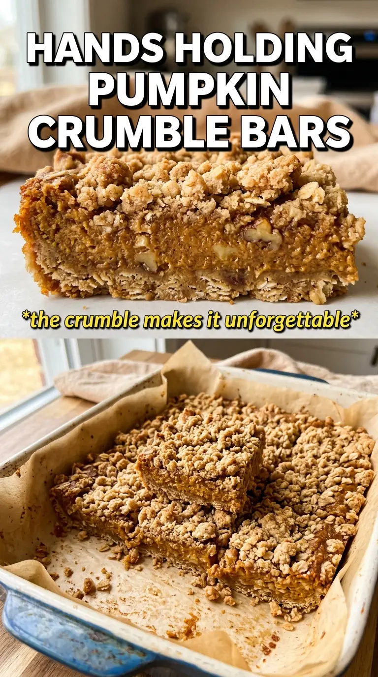 Pumpkin Crumble Bars golden oat crumble smooth pumpkin filling