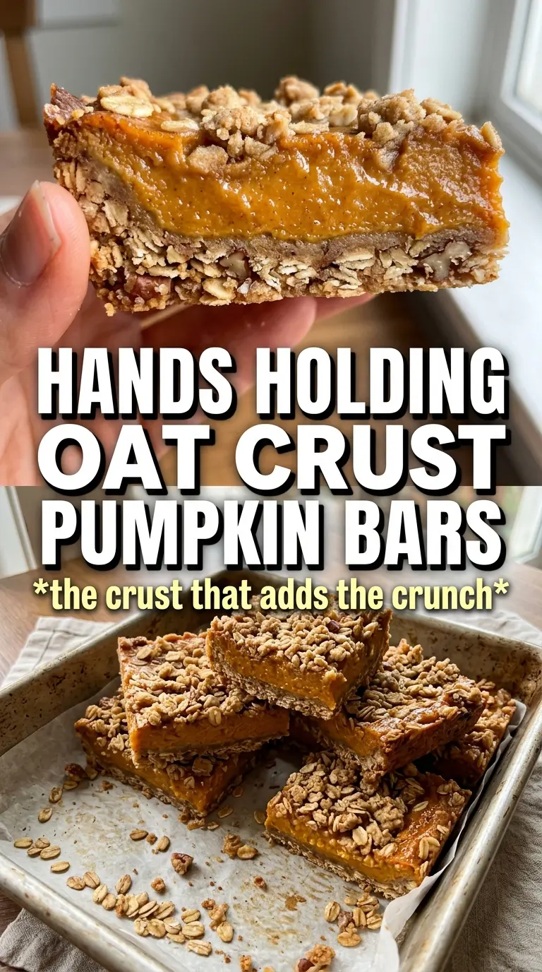 Pumpkin Pie Bars With Oat Crust smooth spiced dessert bars