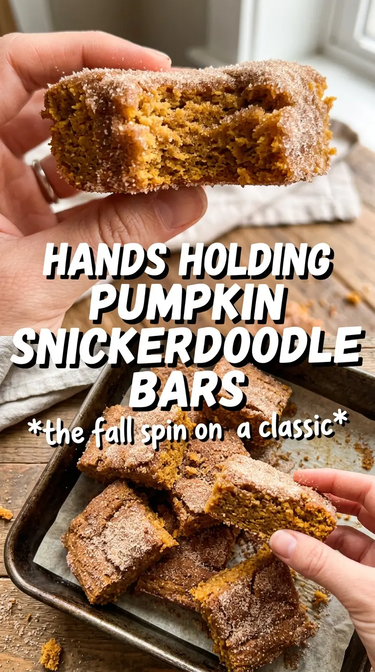 Pumpkin Snickerdoodle Bars chewy cinnamon sugar