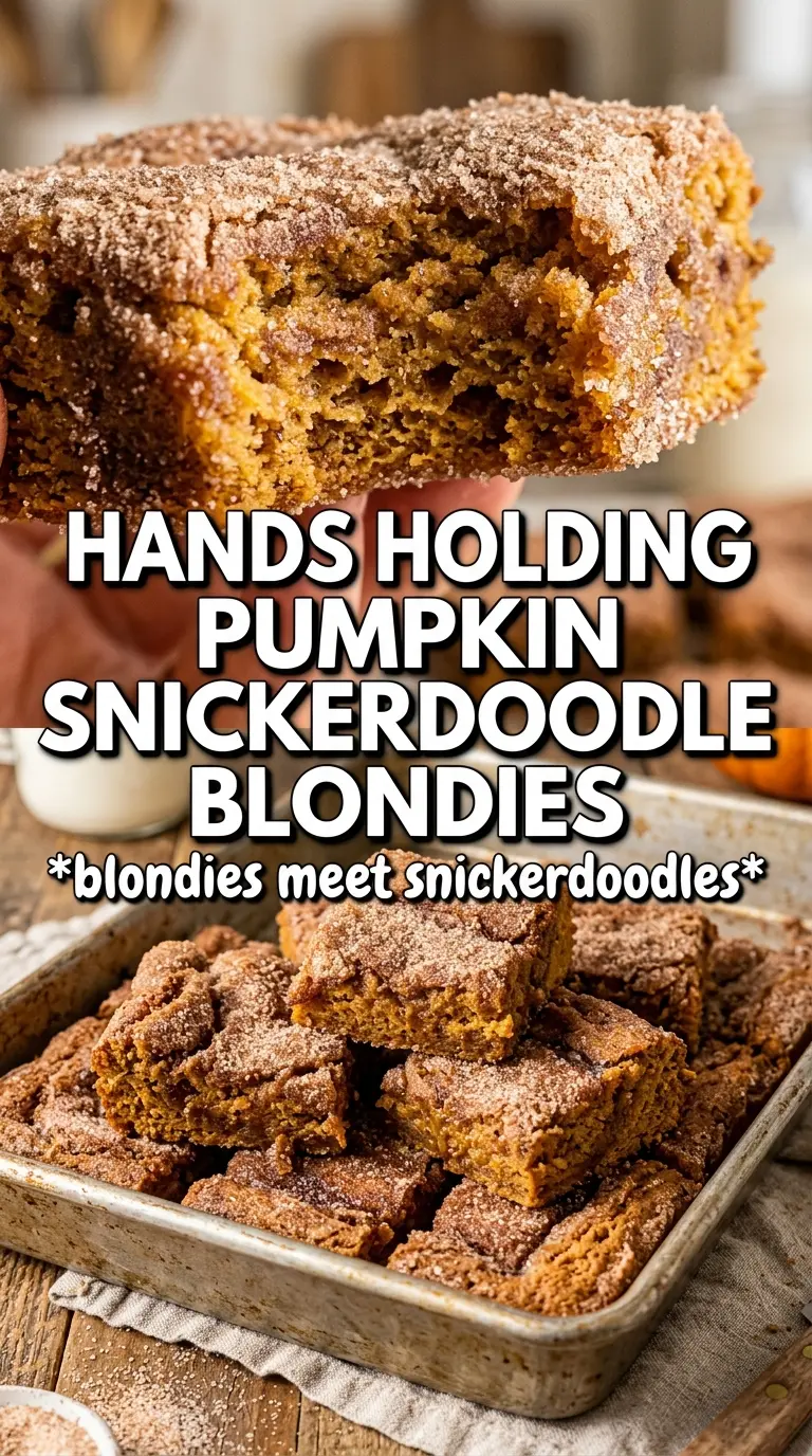 Pumpkin Snickerdoodle Blondies chewy cinnamon