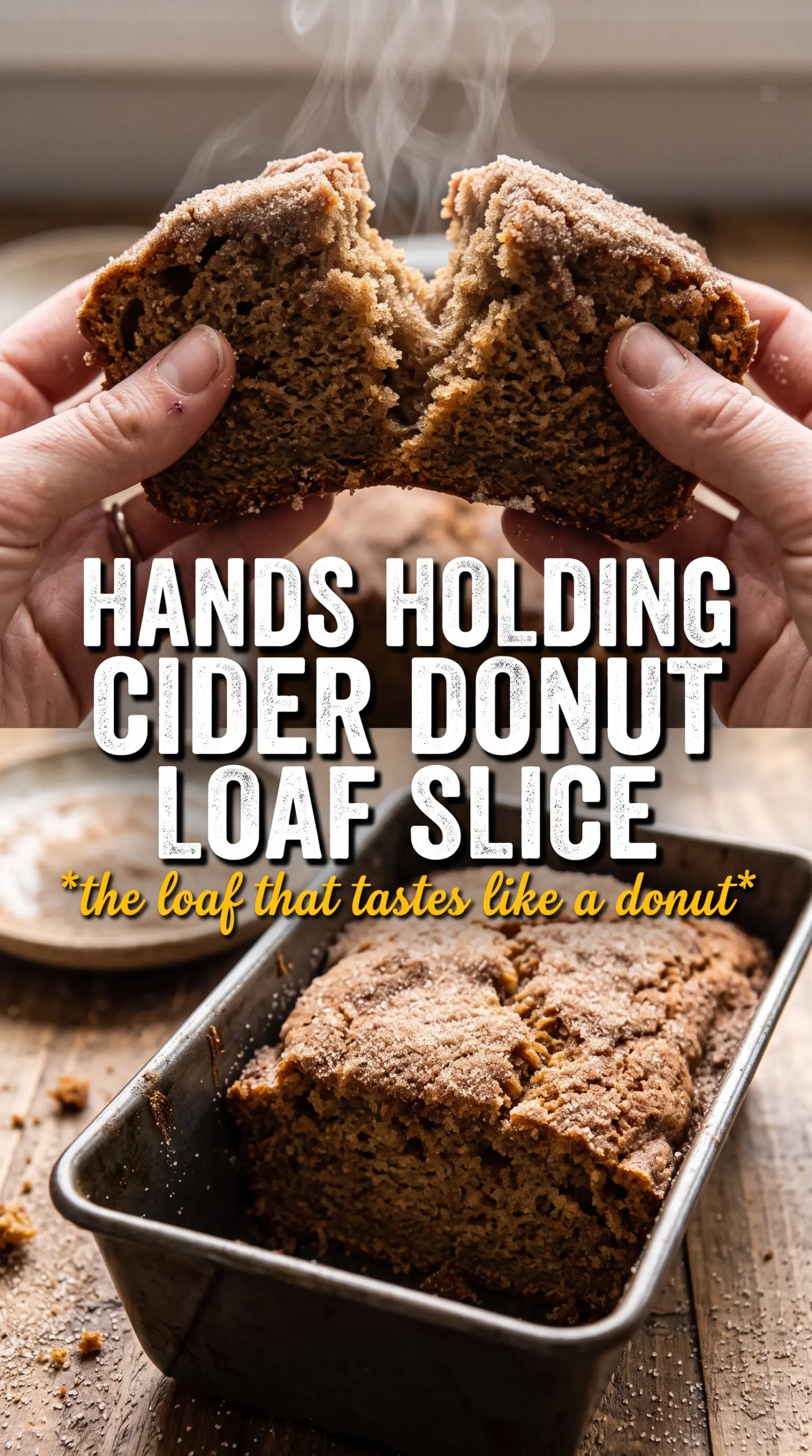 Spiced Apple Cider Donut Loaf cinnamon sugar tender crumb