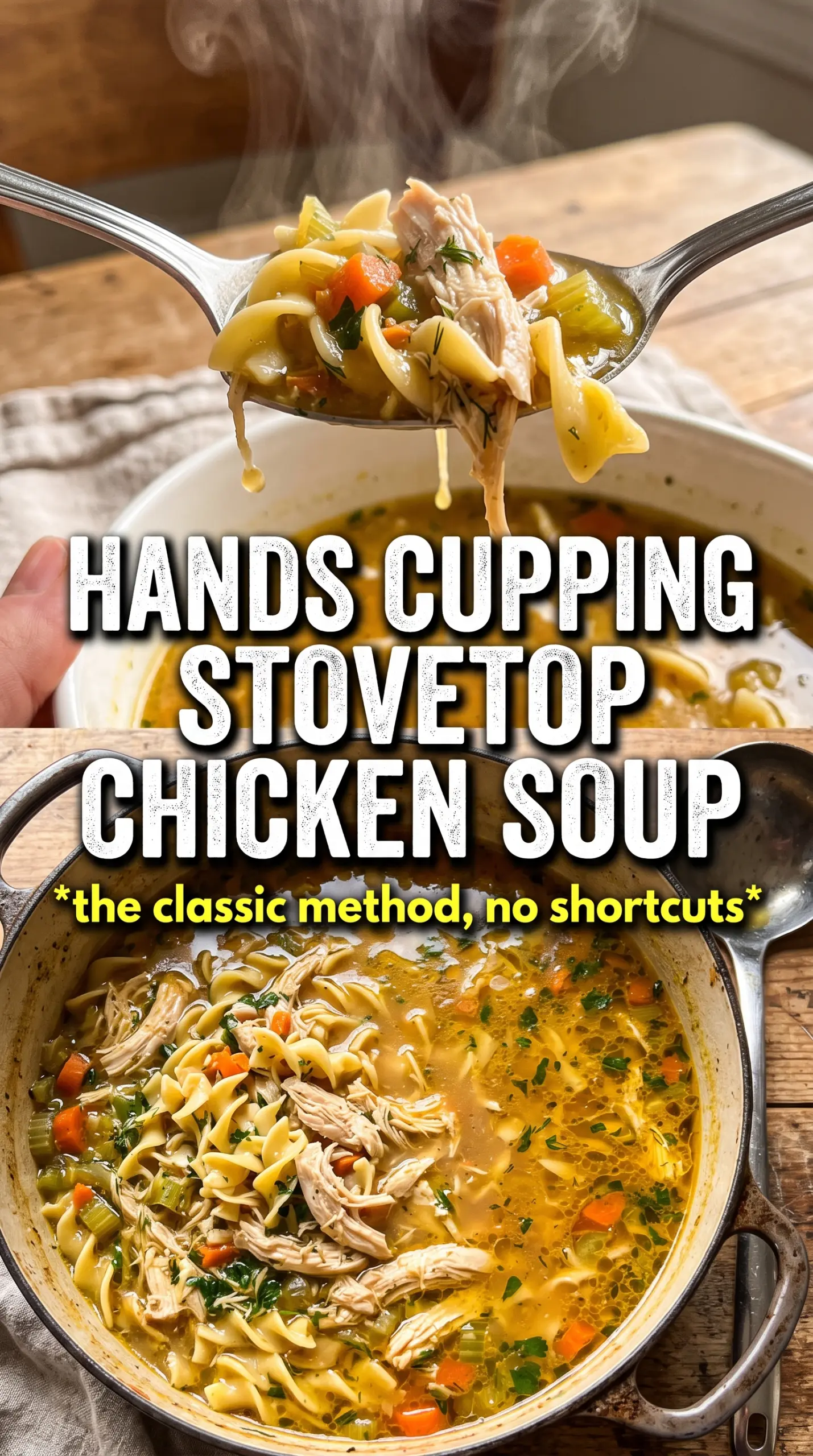 Stovetop Chicken Noodle Soup clear broth chicken noodles