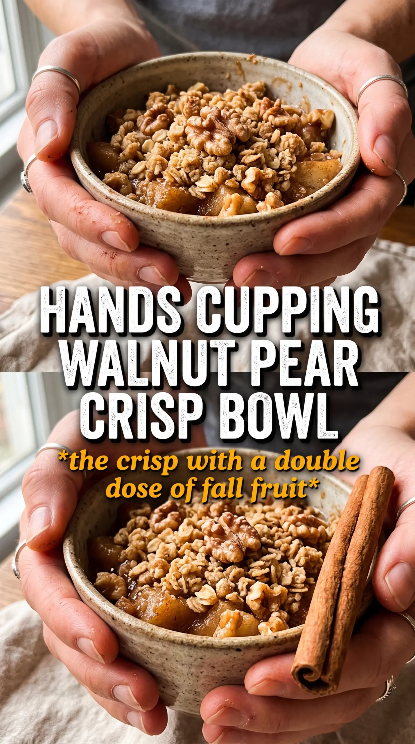 Walnut Pear Apple Crisp golden crumble bubbling fruit