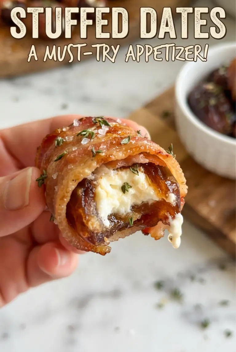 Bacon-Wrapped Stuffed Dates with Goat Cheese and Almonds