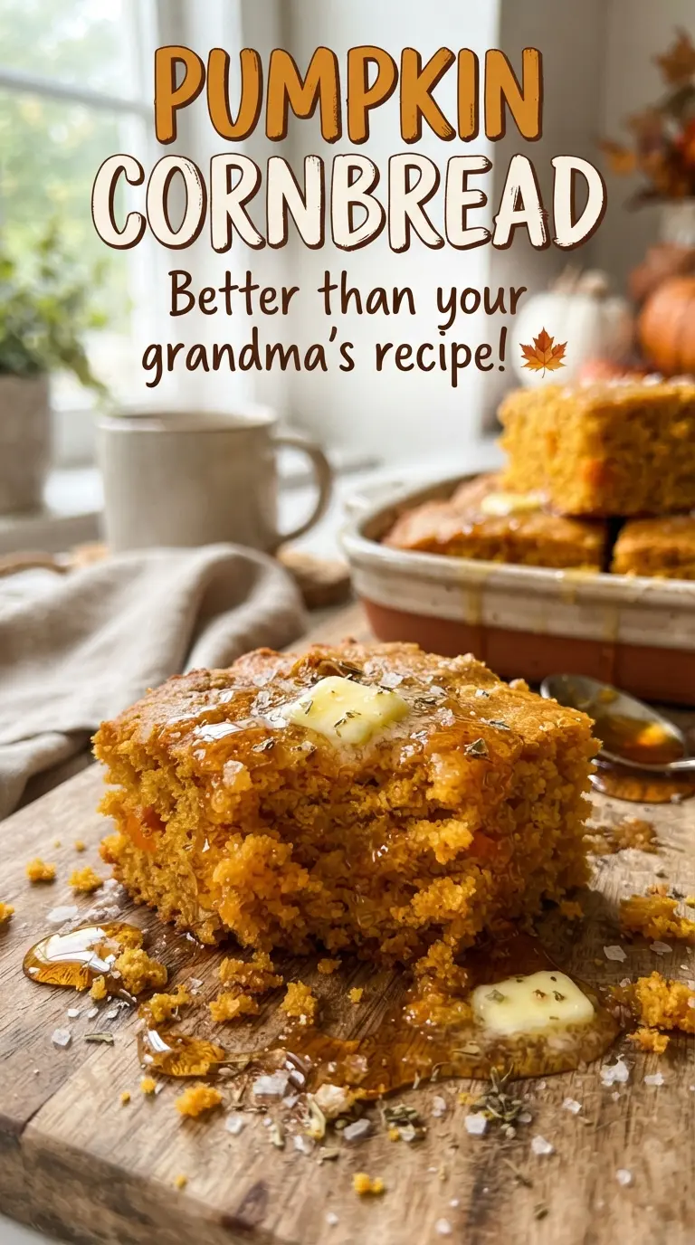 Pumpkin cornbread golden orange maple butter